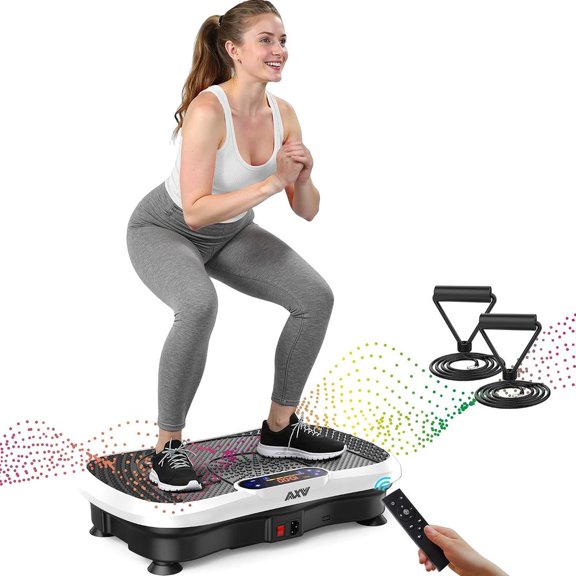 Vibration Plate Fitness Platform Exercise Machine Body Vibrating Board | Curved Design Powerful 200W Bluetooth Oscillating Shake Plate for Lymphatic Drainage Recovery Whole Body Toning With Handles