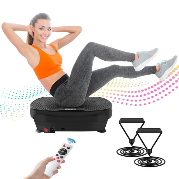 Vibration Plate Exercise Machine, Vibration Plate&nbsp;with Loop Bands & Remote, Power Plate Vibration Platform for Weight Loss, Toning & Wellness