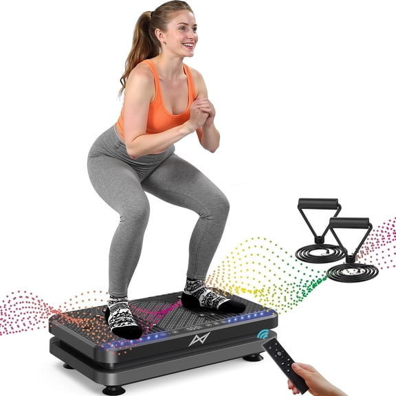 Vibration Plate Fitness Platform Exercise Machine Vibrating Shaking Full Body Shaker Workout Vibrate Stand Shake Board Sport Gym for Weight Loss Fat Burner Women Men