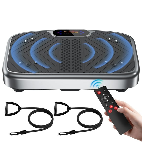 KitGody Vibration Plate Home Exercise Machine ,Platform for Lymphatic Drainage Whole Body Home Workout,Workout Equipmentwith Resistance Bands