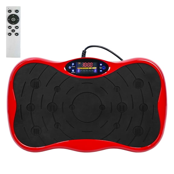 Vibration Plate Machine with Resistance Bands - Power Waver Vibration Plate for Lymphatic Drainage, Whole Body Workout, Weight Loss, Toning Home Gym Equipment