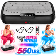 Vibration Plates,200W Vibration Plate Exercise Machine, 400LBS Capacity Vibration Plate w/ 99 Speed Levels,5 Programs,2 Resistance Bands,LCD Screen & Remote,30dB Silent, Home Fitness