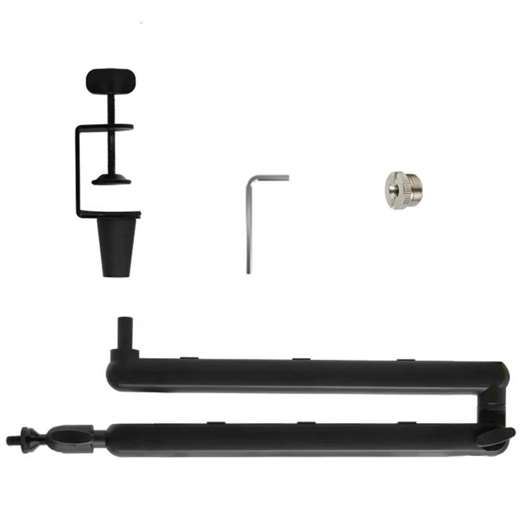Vibration Proof Microphone Boom Stand Adjustable Rotation Foldable Design Black