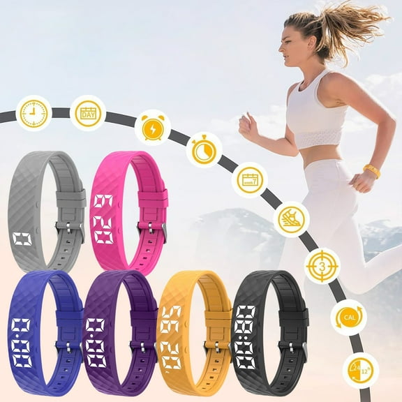 Vibration Reminder Smart Wristband - Sleep Monitoring Alarm Watch, Sports Rechargeable Wristband, Activity Tracker, Perfect for Fitness & Daily Life， Silver Gray