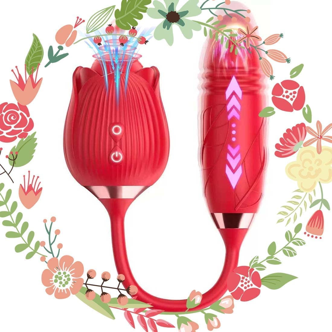 Vibrators and Adult Sex Toys: Rose Sex Stimulator with Dildo for Women Couples