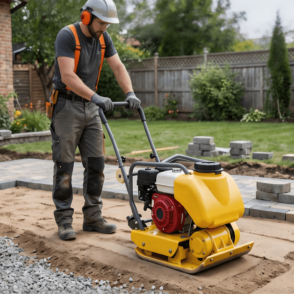 Vibratory Plate Compactor,4000 lbs Tamper with 3329 sq ft/h Compaction Rate,25x18 Inch Gas Powered Compactor for Asphalt Patio Paver Landscaping
