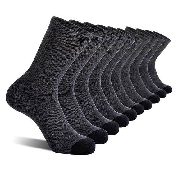 Vibrex 10 PC Solid Color Cotton Crew Socks for Men and Women Soft Hiking Socks Long Socks for Women Running Socks Sports Casual Wear and Outdoor Activities Stockings Workout Sets Winter Warm Socks