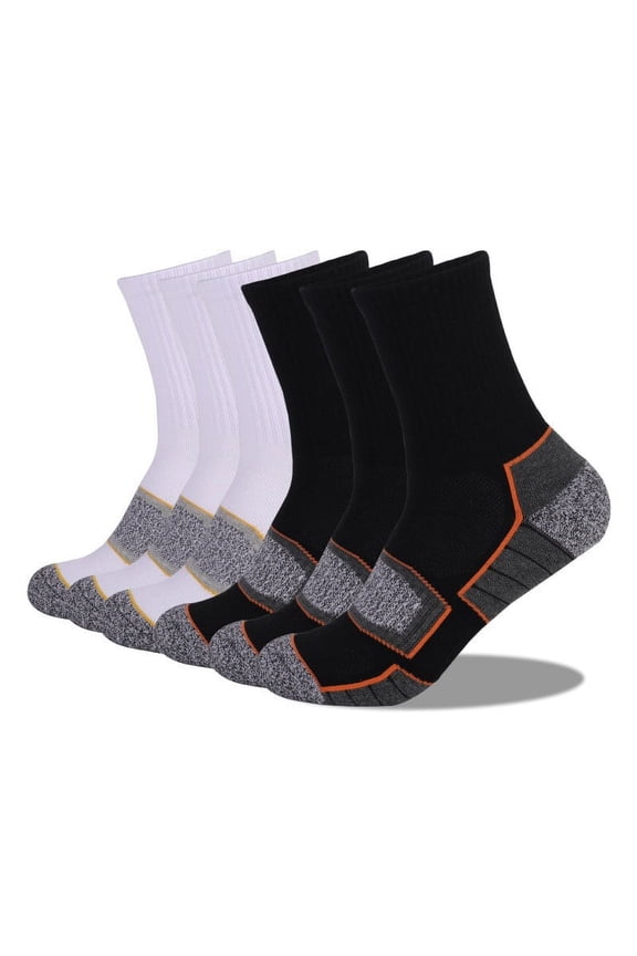 6PC Mens Crew Socks Casual Athletic Gym LightWeight Thin Socks Sport Soft Unisex Running Socks Warm Breathable Ankle Socks Men Outdoor Socks for Active Hiking Running and Sports Socks