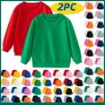 thumbnail image 1 of Vibrex Baby Girl Boy Sweatshirt Crew Neck, Kids 2-Pack Long Sleeve Round Neck Tops Soft Solid Color Pullover Shirts for Boys & Girls, 1 of 10