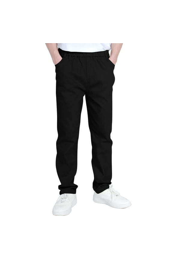 Boys Cargo Pants 6-14Years Boys And Childrens Sports Cargo Pants Stretch Elastic Waist School Kids Twill Joggers For 4-13Years Elastic Waist Casual Jogging Trousers