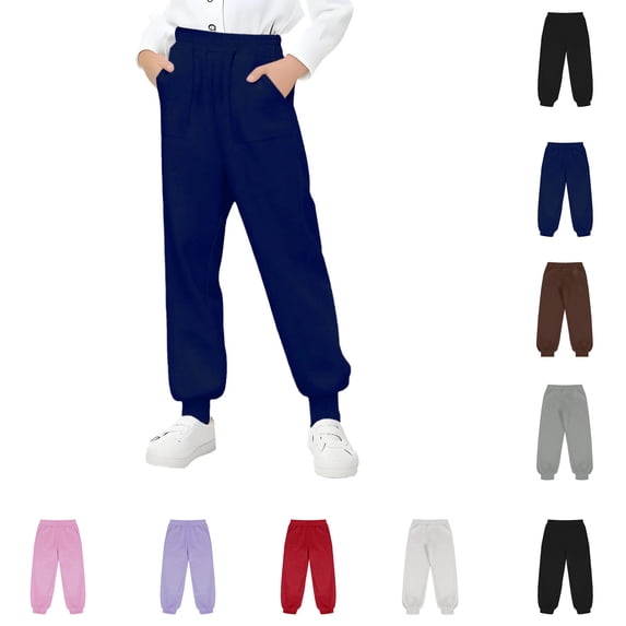 Vibrex Boys Girls Sweatpants Kids Sport Jogger 5-15Years Fashionable Casual Solid Color Tapered Sweatpants For Middle And Large Boys And Girls Sports Pants Long Pants