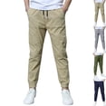 thumbnail image 1 of Vibrex Boys Joggers Pants Outdoor Youth Hiking Pants Lightweight Athletic Pants with Pockets Teen Boys Casual Lightweight Summer Loose Fit Elastic Waist Plus Size Solid Lounge Long Trousers, 1 of 3