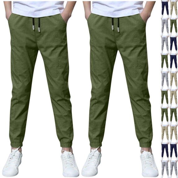 Vibrex Boys Joggers Pants Outdoor Youth Hiking Pants Lightweight Athletic Pants with Pockets Teen Boys Casual Lightweight Summer Loose Fit Elastic Waist Plus Size Solid Lounge Long Trousers