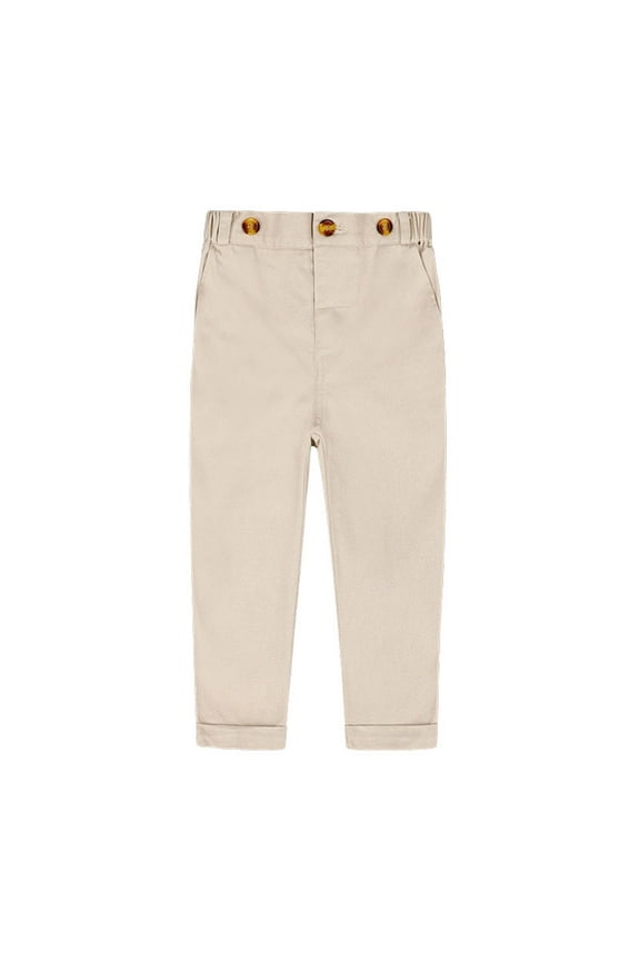 Boys' Pull-on Relaxed Fit School Uniform Pant Boys' Relaxed Fit Pant with Adjustable Waist in Standard Slim Baby Boys Stretch Athletic Casual Pants with Pockets 18Months-13Years