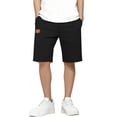 thumbnail image 1 of Vibrex Boys' Solid Color Cargo Shorts (Ages 5-15), Spring & Summer, Elastic Waist with Pockets, Loose Casual Sports Shorts Suitable For Sports,Outdoor Running And Fitness_Black_11-12Years, 1 of 8