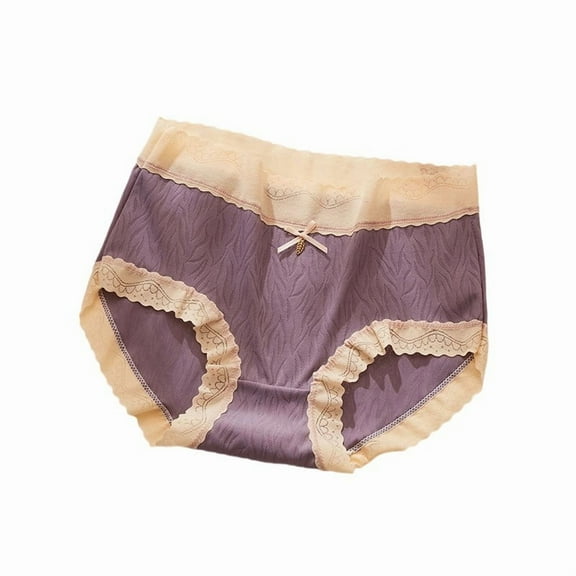 Vibrex Briefs for Women Comfortable High Waist Underwear Women Panties Soft Solid Color Cotton Womens Underwear Breathable Panties Cozy Lace Underwear Everyday Wear Lightweight Women’s Briefs