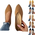 thumbnail image 1 of Vibrex Business Casual Shoes Women Solid Color Flat Heel Comfortable Casual Shoes Women's Ballet Flats Comfortable Casual Dressy Shoes Work Flats Office Shoes Pointed Toe Flats Shallow Shoes, 1 of 8