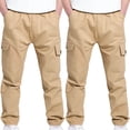 thumbnail image 1 of Vibrex Cargo Pants for Kids 4-13Years 2PC Boys And Childrens Sports Cargo Pants Stretch Elastic Waist School Kids Twill Joggers For 4-13Years Elastic Waist Casual Jogging Trousers, 1 of 7