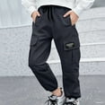 thumbnail image 1 of Vibrex Cargo Pants for Kids 4-13Years Children's Work Pants For Boys And Girls Fashionable And Stylish Long Pants Leg Tied Elastic Waist Casual Jogging Trousers, 1 of 6