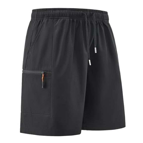 Vibrex Cargo Shorts Men, Shorts For Men Solid Color Workwear Beach Pants Mid Length Pants With Multiple Pockets Five Quarter Pants Men's Shorts,Men's 5-inch Inseam Shorts Black_M