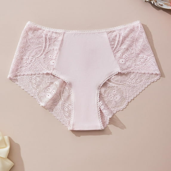 Vibrex Cotton Underwear for Women Fashion Women's Lace Solid Stretch Panties High Waist Underpants Panties Briefs,Breathable Comfortable Panties,Soft Undies,S-XL