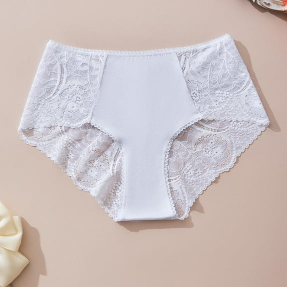 Vibrex Cotton Underwear for Women Fashion Women's Lace Solid Stretch Panties High Waist Underpants Panties Briefs,Breathable Comfortable Panties,Soft Undies,S-XL