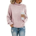 thumbnail image 1 of Vibrex Fall Sweaters for Women Winter Casual Solid Color Long-Sleeved Crew Neck Sweater Tops Warm Sweaters for Women Plus Size Fashion Women's Knitted Sweater Round-Neck Top Oversize Sweater, 1 of 5