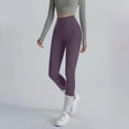 thumbnail image 1 of Vibrex Fashion Women Solid Color High Waist Loose Tight Waist Tight Yoga Full Length Pants_Purple_XL, 1 of 5