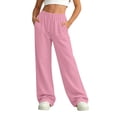 thumbnail image 1 of Vibrex Girl's Wide Leg Sweatpants Elastic High Waisted Loose Pants with Pockets Solid Color Atheltic Casual Drawstring Sweat Pants 5-14 Years, 1 of 9