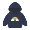 thumbnail image 1 of Vibrex Girls Basic Loose Hoodie Sweatshirt Girls Boys Long Sleeve Pullovers Rainbow Printing Fleece Hooded Children's Print Hooded Warm Winter Toddler Baby Basic Sports Tops Fall Winter Hoodie, 1 of 2