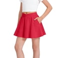 thumbnail image 1 of Vibrex Girls Pleated Tennis Skirt with Pockets Kids V Crossover High Waisted Golf Skorts with Pocket Athletic Skirts Flowy Shorts for Kids 5-15 Years, 1 of 8