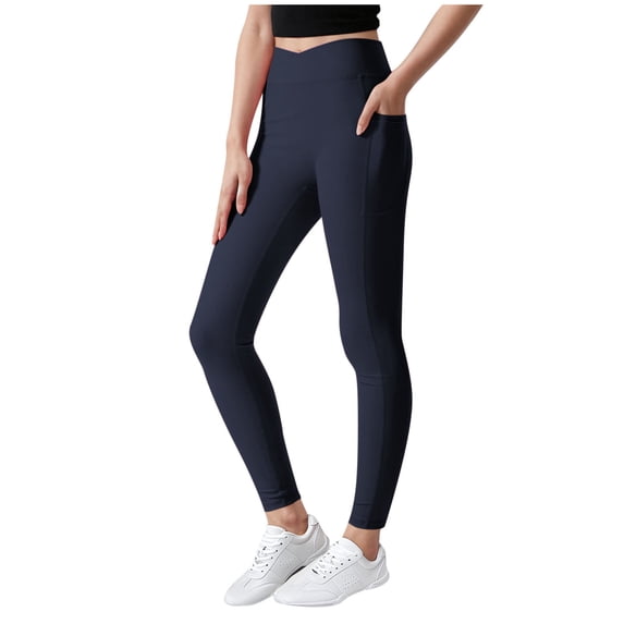Vibrex Girls Workout Pants Children's Solid Color Casual Elastic Waist Yoga Pants Girls' Athletic Leggings with Pockets Teen Dance Yoga Pants 5-12 Years
