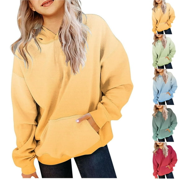 Vibrex Hoodies for Teen Girls Trendy Preppy Hooded Oversized Cute Sweatshirts Long Sleeve Gradient Hoodies for Girl T-shirt Top Girls Cute Pullovers for Teens Baggy Winter Trendy Clothes