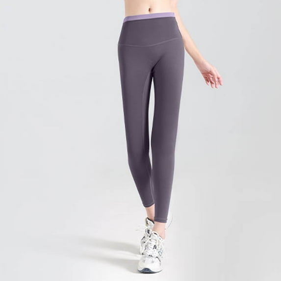 Vibrex Leggings for Women Plus Size with Pockets,Women's Color-blocking High-waisted Hip Lifting Exercise Fitness Tight Yoga Pants Leggings Compression Pants