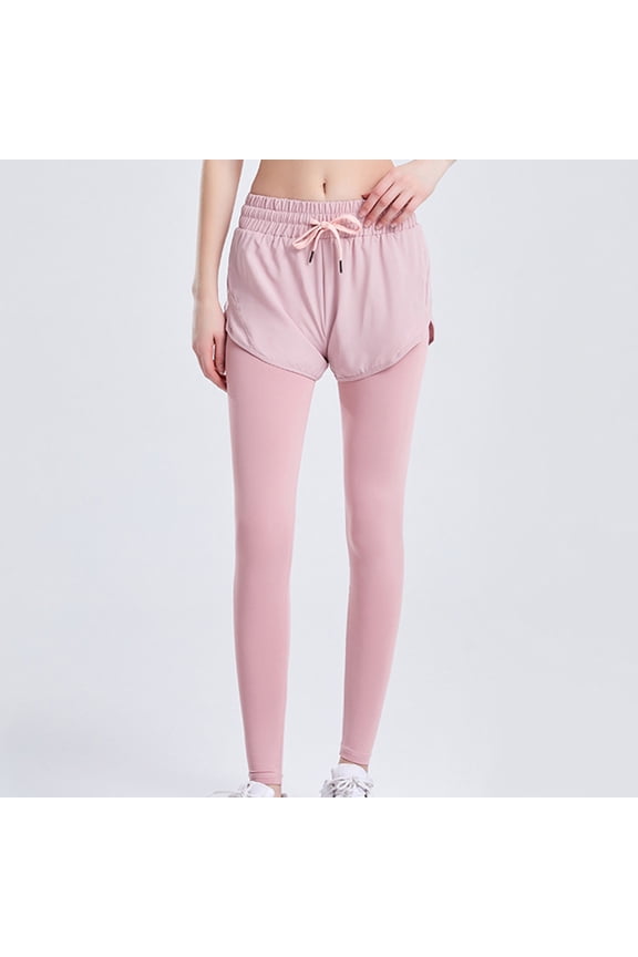 Leggings for Women Plus Size,Women's Large Size Fake Two Pieces Of Fitness Culottes Female Mm Sports Pants Dry Tight Height Waist 200 Jin Yoga Clothes Leggings Compression Pants