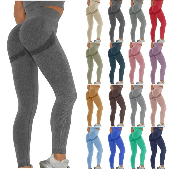 Vibrex Leggings for Women Plus Size,Women's Color Hip-lifting Sports Fitness Running High-waist Yoga Pants Leggings Compression Pants