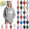 thumbnail image 1 of Vibrex Lightweight Hoodies for Women's Cat Ears Hoodie - Printed Pullover Sweatshirt,Loose Fit Long Sleeve Casual Hooded Top with Drawstring,22 Styles 2025 Fashion Tops Trendy Fall Winter Clothe, 1 of 5