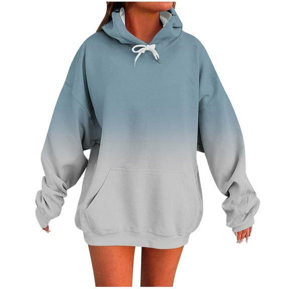 Vibrex Lightweight Hoodies for Women Oversized Winter Cute Sweatshirts Pullover 2025 Fashion Tops Trendy Fall Winter Clothes,Light Blue_2XL