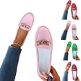 thumbnail image 1 of Vibrex Loafers for Women Comfortable Slip On Business Work Flats Shoes Casual Loafer Flat Sole Women's Casual Plus Size Loafers with Metal Chain, 1 of 9