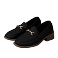 thumbnail image 1 of Vibrex Loafers for Women, Women's Loafers with Metal Buckle Platform Low Heel Faux Leather Slip On Comfort Shoes Women's Shoes,Size:5.5, 1 of 10