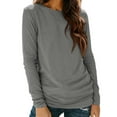 thumbnail image 1 of Vibrex Long Sleeve Shirts for Women Casual Soft Crewneck Basic Tee Tops Fall Outfit Clothes Women's Solid Color Round Neck Long Sleeved Layered Sleeve Top Base Shirt Top, 1 of 8