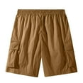 thumbnail image 1 of Vibrex Men's Cargo Shorts, Men's Casual And Comfortable Drawstring Pocket Elastic Waist Workwear Shorts,Lightweight Cargo Shorts for Men Coffee_XL, 1 of 7