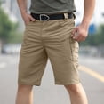 thumbnail image 1 of Vibrex Men's Cargo Shorts, Men's Loose High Elasticity Waterproof Multi Pocket Work Pants,Men's 5-inch Inseam Shorts Khaki_S, 1 of 6