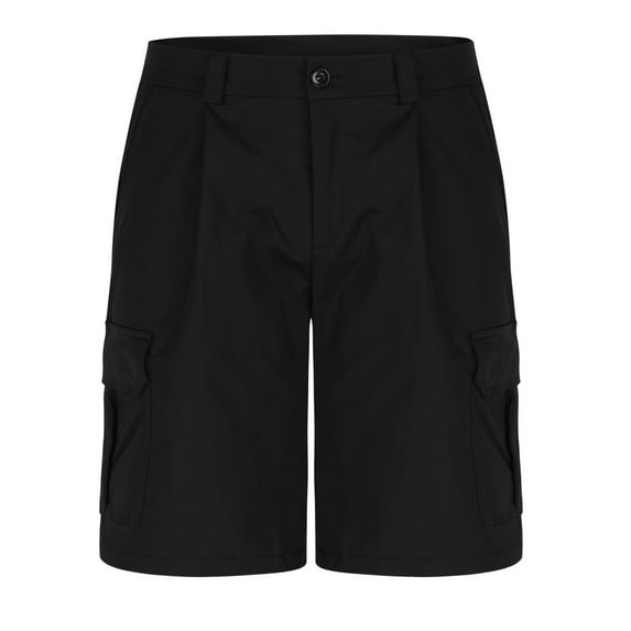 Vibrex Men's Cargo Shorts, Men's Summer Casual Solid Color Button Pocket Breathable Fashion Shorts,Men's 5-inch Inseam Shorts Black_S