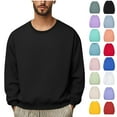 thumbnail image 1 of Vibrex Men's Casual Solid Color Pullover Sweatshirt, Basic Soft Fleece Crew Neck Long Sleeve Top for Athletic Daily Wear, 1 of 7