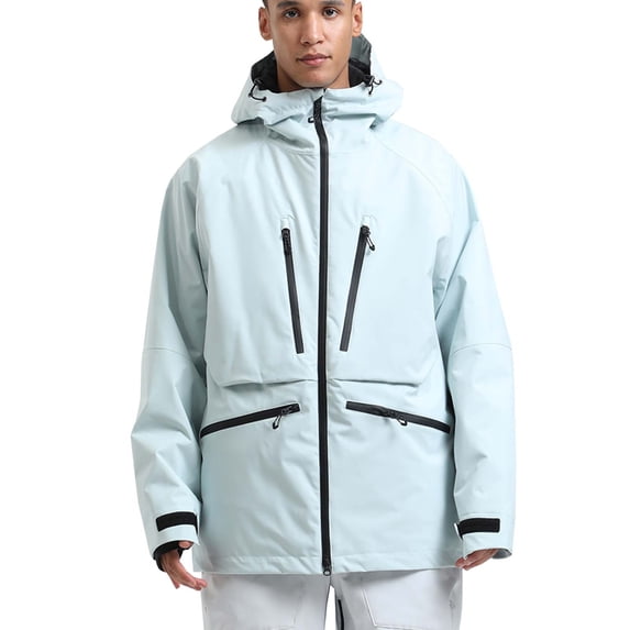 Vibrex Men's Cold Weather Ski Jacket Insulated Waterproof Snowsuits Winter Warm Outdoor Skiing Snowboard Jackets for Men Mens Solid Color Ski Suit Snowboard Snowsuit Snow Coats Waterproof Hooded