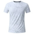 thumbnail image 1 of Vibrex Men's Crew Neck Printed Short Sleeve Athletic Quick-Dry T-Shirt - Moisture-Wicking Fabric, Casual & Sports Wear for Summer, Gym, Running, Outdoor Activities,White_2XL, 1 of 8