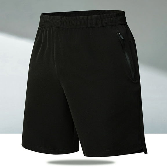 Vibrex Men's Shorts, Men Casual Comfy Fashion Solid Shorts Regular Elastic Waist Beach Pants,Lounge Shorts Men Elastic Waist Black_5XL