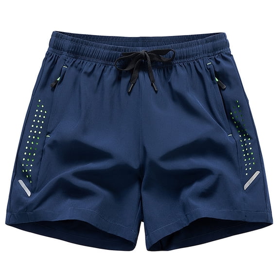 Vibrex Men's Shorts, Men Casual Comfy Fashion Solid Shorts Regular Elastic Waist Beach Pants,Lounge Shorts Men Elastic Waist Navy_S