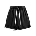 thumbnail image 1 of Vibrex Men's Shorts, Men Casual Comfy Fashion Solid Shorts Regular Elastic Waist Beach Pants,Summer Shorts Men Comfortable Black_M, 1 of 9